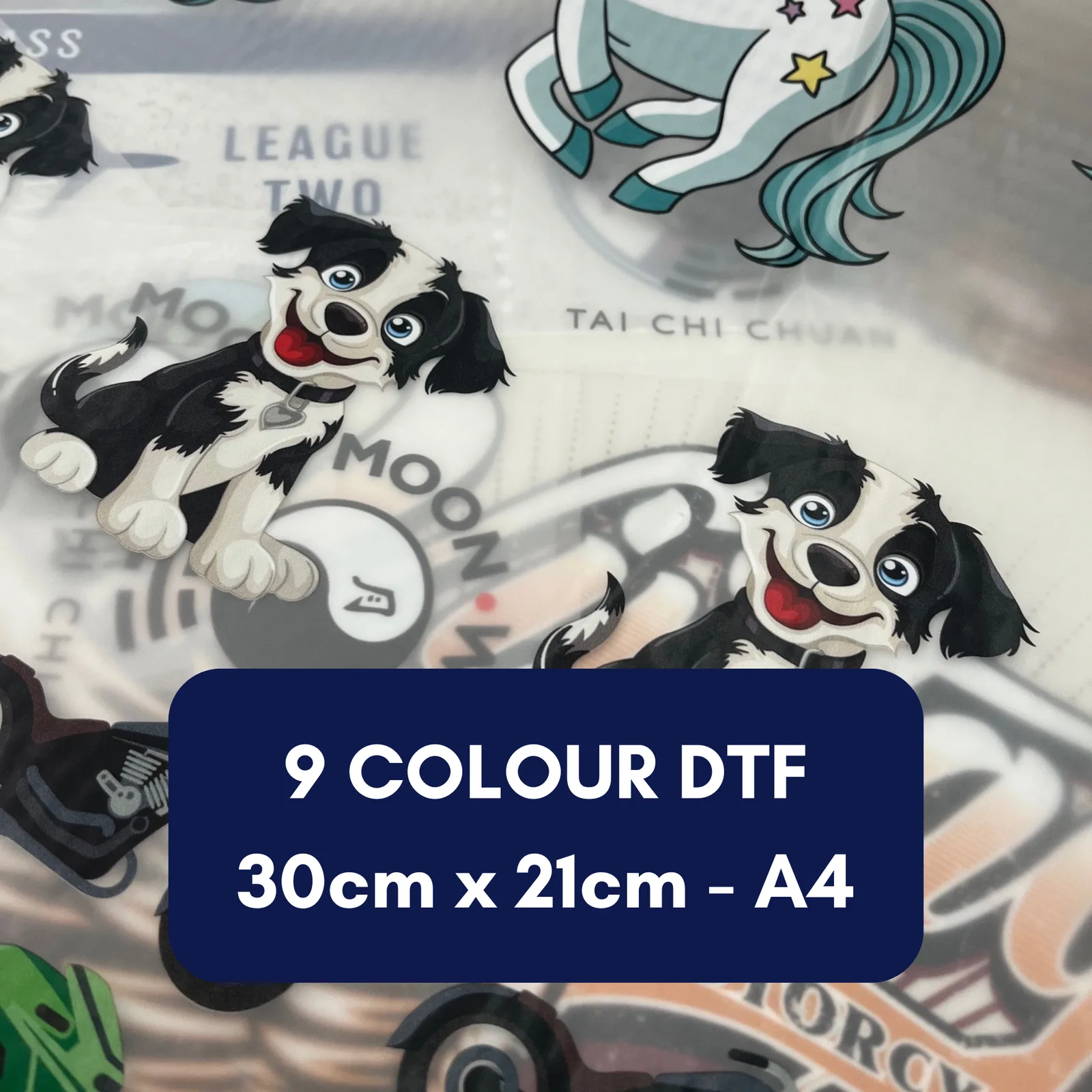 DTF Transfer Sheet – 30cm x 21cm (A4) – 9 Colour