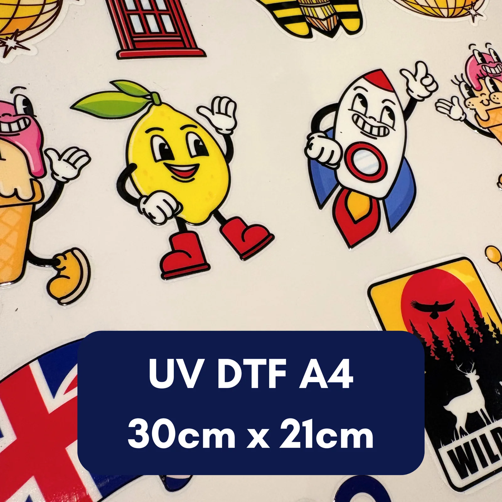 UV DTF Transfer Sheet – 30cm x 21cm (A4)